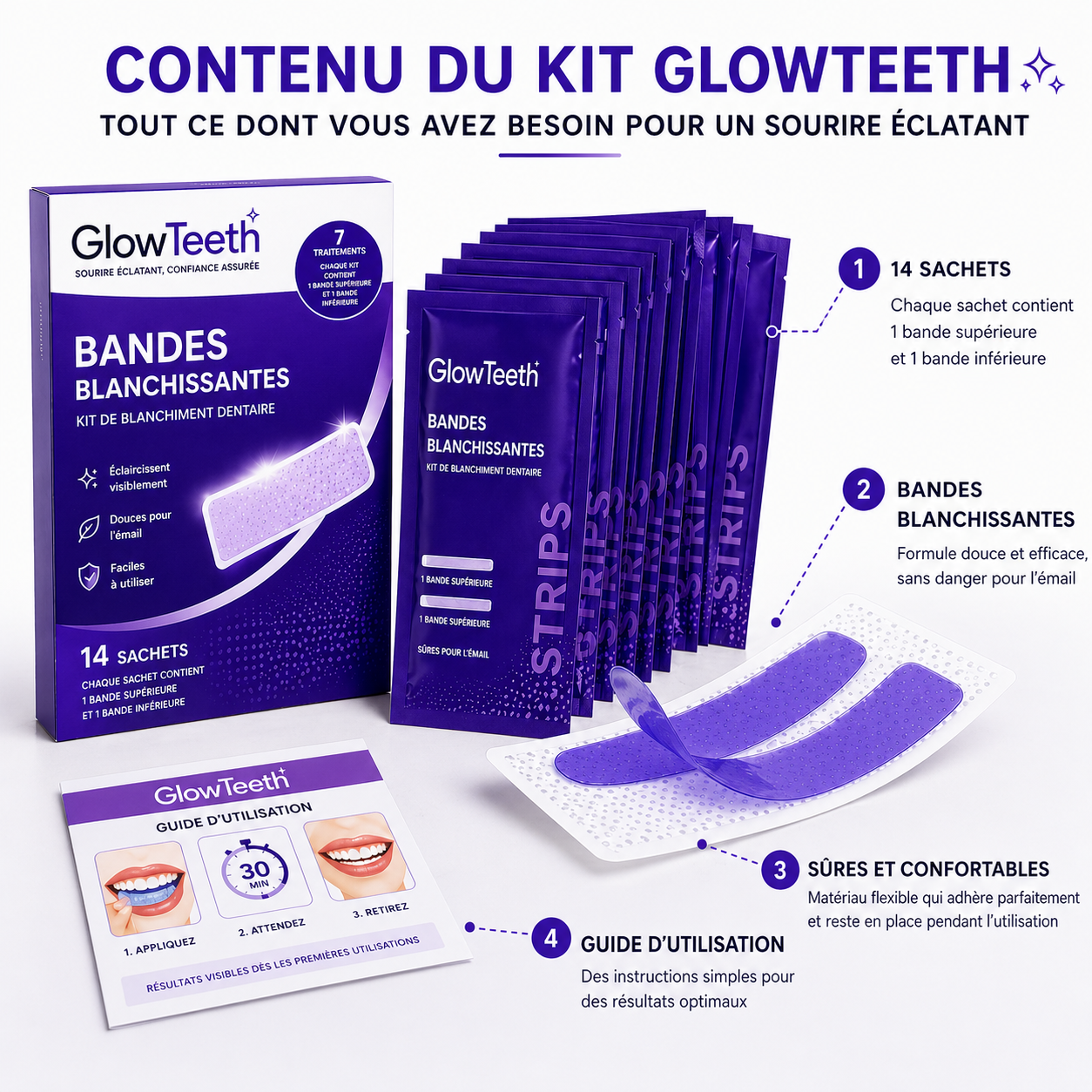 GlowTeeth | Kit Bandes Blanchissantes