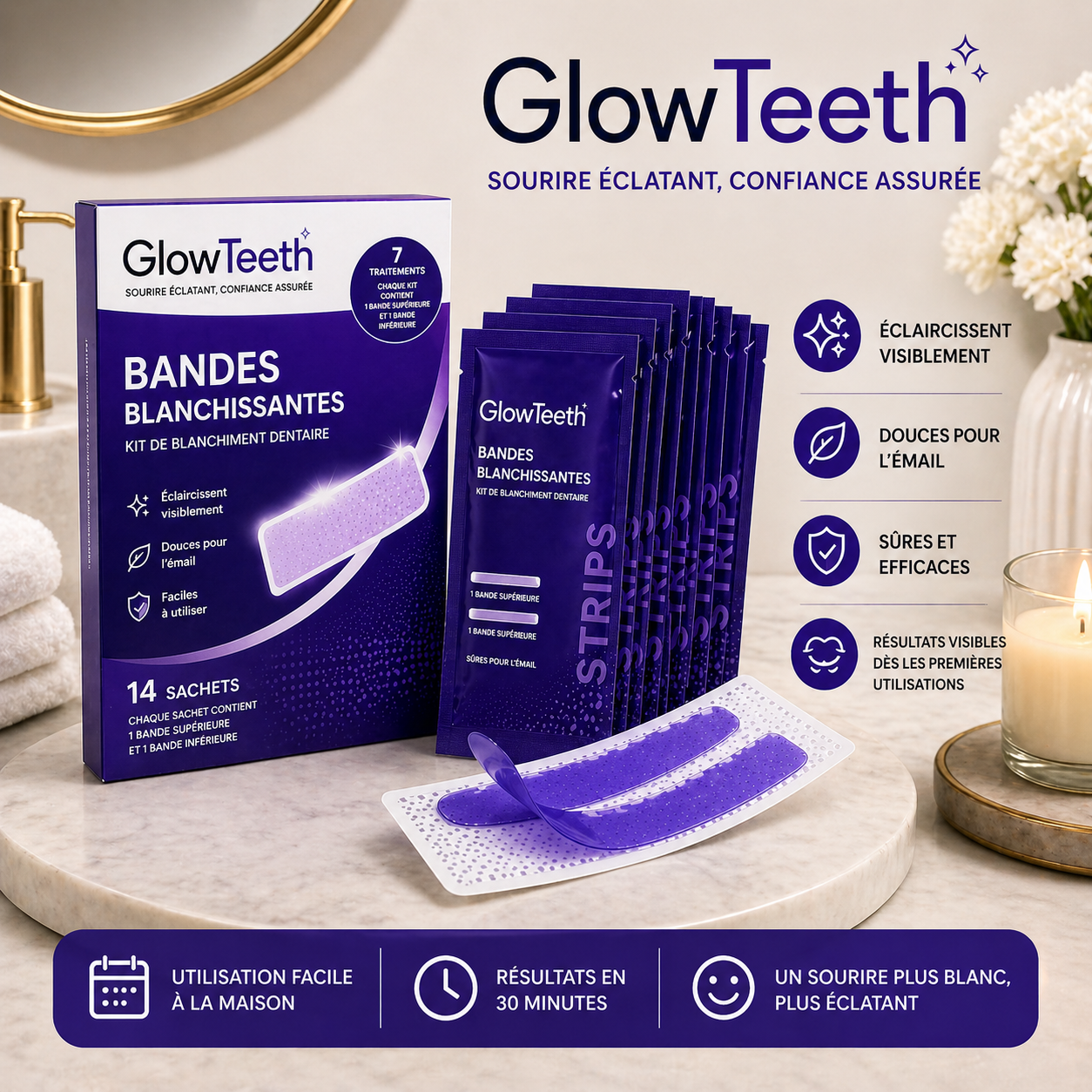 GlowTeeth | Kit Bandes Blanchissantes